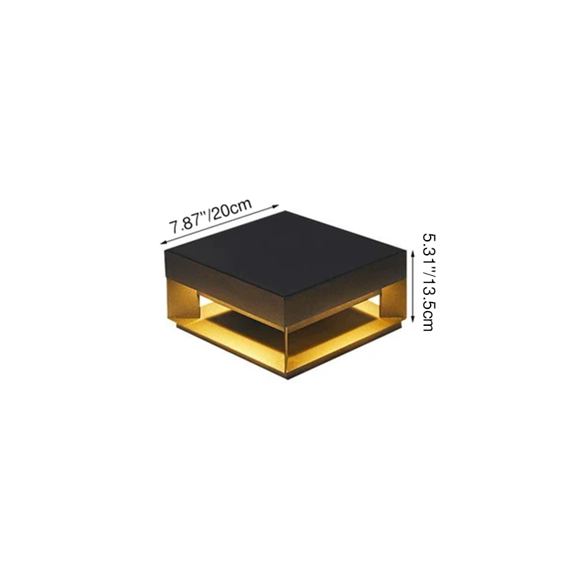 Modern Minimalist Square Geometric Stainless Steel LED Outdoor Waterproof Pillar Light Landscape Light For Garden