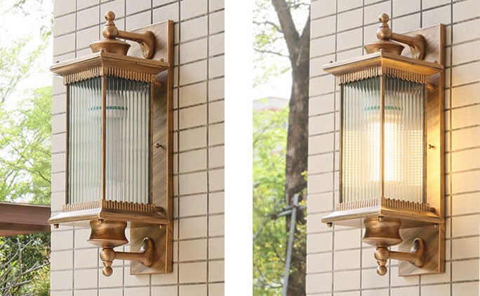 Retro Rectangular 1-Light Outdoor Waterproof Wall Sconce Lamp