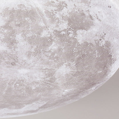 Modern Minimalist Moon Round Hardware PVC Acrylic LED Flush Mount Ceiling Light For Living Room