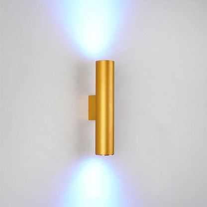 Modern Minimalist Round Aluminum Cylindrical 2-Light Wall Sconce Lamp For Bedroom