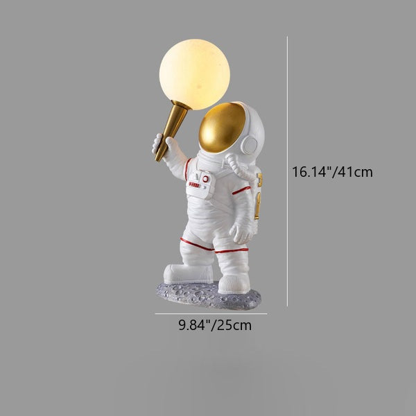 Contemporary Creative Cartoon Astronaut Resin ABS 1-Light Wall Sconce Lamp For Bedroom