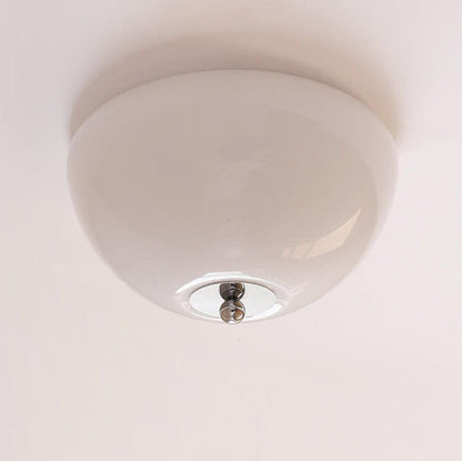 Nordic Minimalist Iron Round Glass Shade 4-Light Flush Mount Ceiling Light