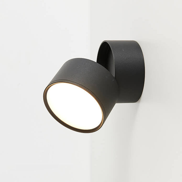 Modern Minimalist Round Aluminium Rotatable Folding LED Wall Sconce Lamp For Living Room & Bedroom