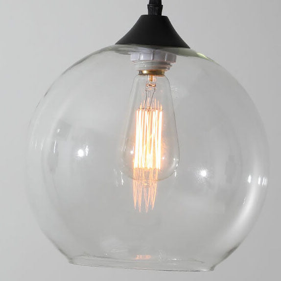 Modern Minimalist Stained Round Glass Iron 1-Light Pendant Light for Living Room