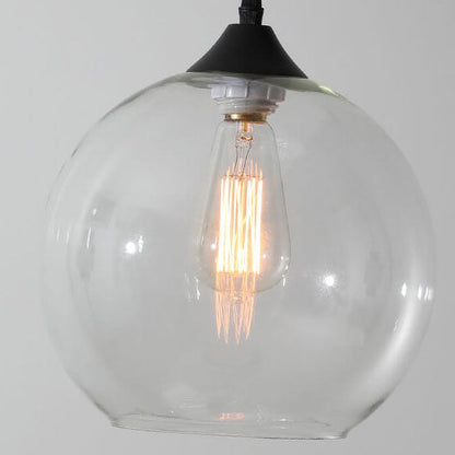 Modern Minimalist Stained Round Glass Iron 1-Light Pendant Light for Living Room