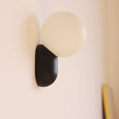 Modern Minimalist Macaron Cream Style Resin Glass Ball 1-Light Wall Sconce Lamp