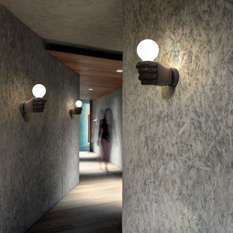 Contemporary Creative Resin Fist 1- Light Wall Sconce Lamp for Living Room