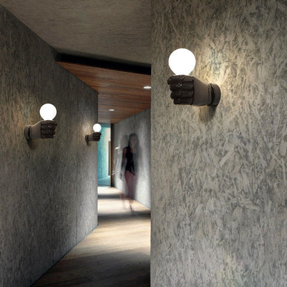 Contemporary Creative Resin Fist 1- Light Wall Sconce Lamp for Living Room