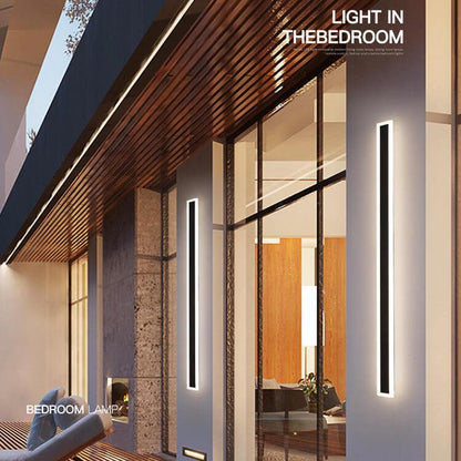 Minimalistic Elongated Bar Shaped 1-Light LED Acrylic Outdoor Waterproof Wall Light