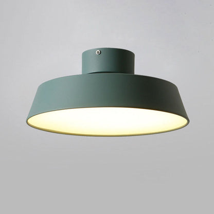 Contemporary Scandinavian Round Pot Iron LED Flush Mount Ceiling Light for Living Room