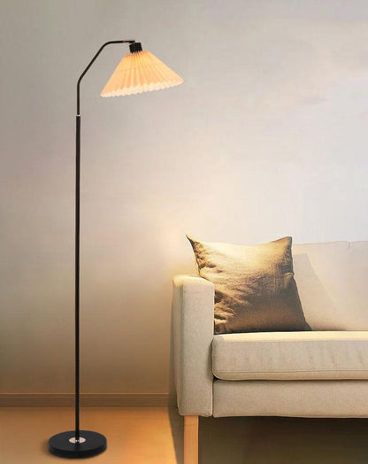 Minimalist Fabric Pleated Shade 1-Light Standing Floor Lamp