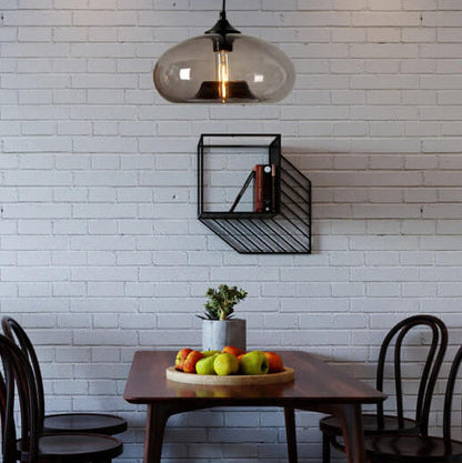 Creative Colored Glass Oval 1-Light Pendant Light