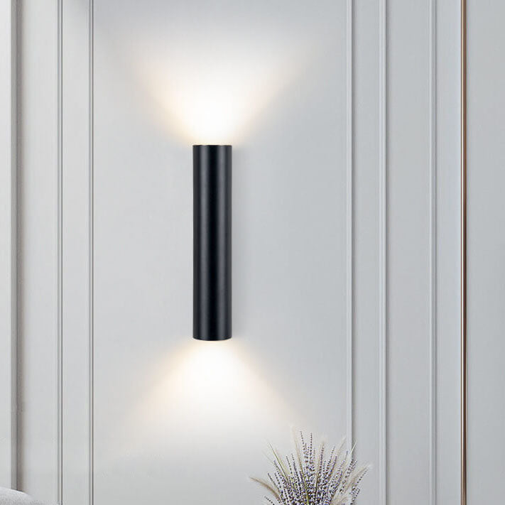Modern Minimalist Round Aluminum Cylindrical 2-Light Wall Sconce Lamp For Bedroom