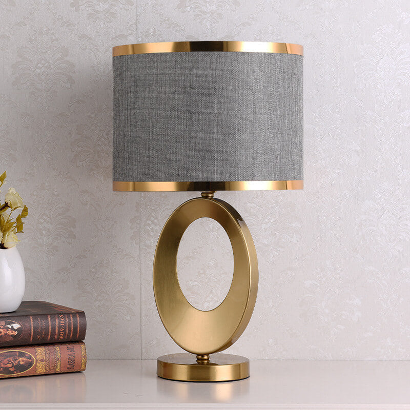 Modern Luxury Fabric Ring Base 1-Light Table Lamp