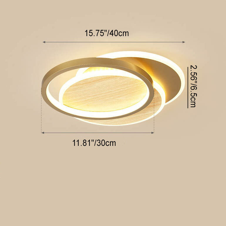 Modern Nordic  Wrought Iron Round Circular LED Flush Mount Lighting for Living Room