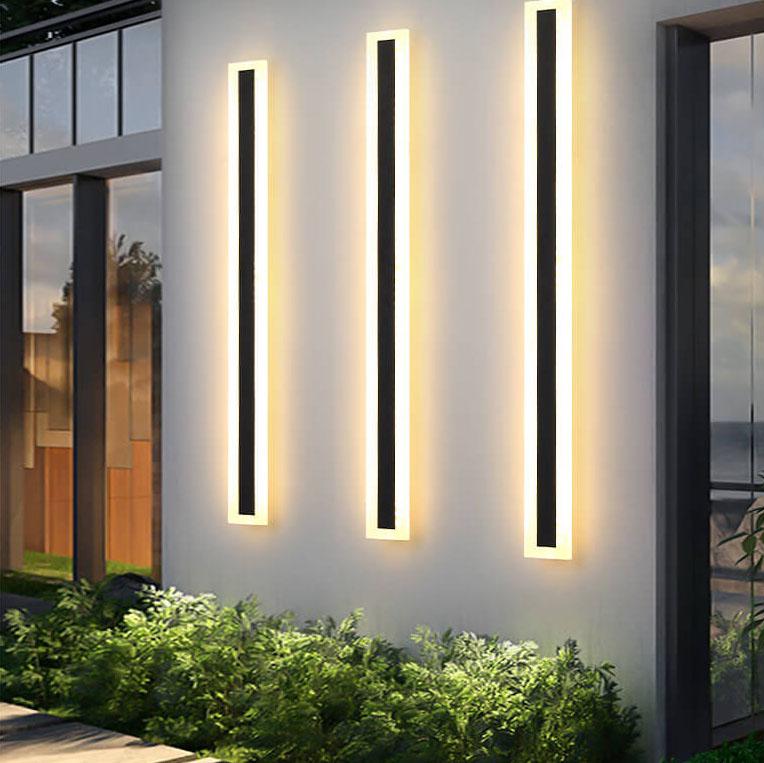 Minimalistic Elongated Bar Shaped 1-Light LED Acrylic Outdoor Waterproof Wall Light