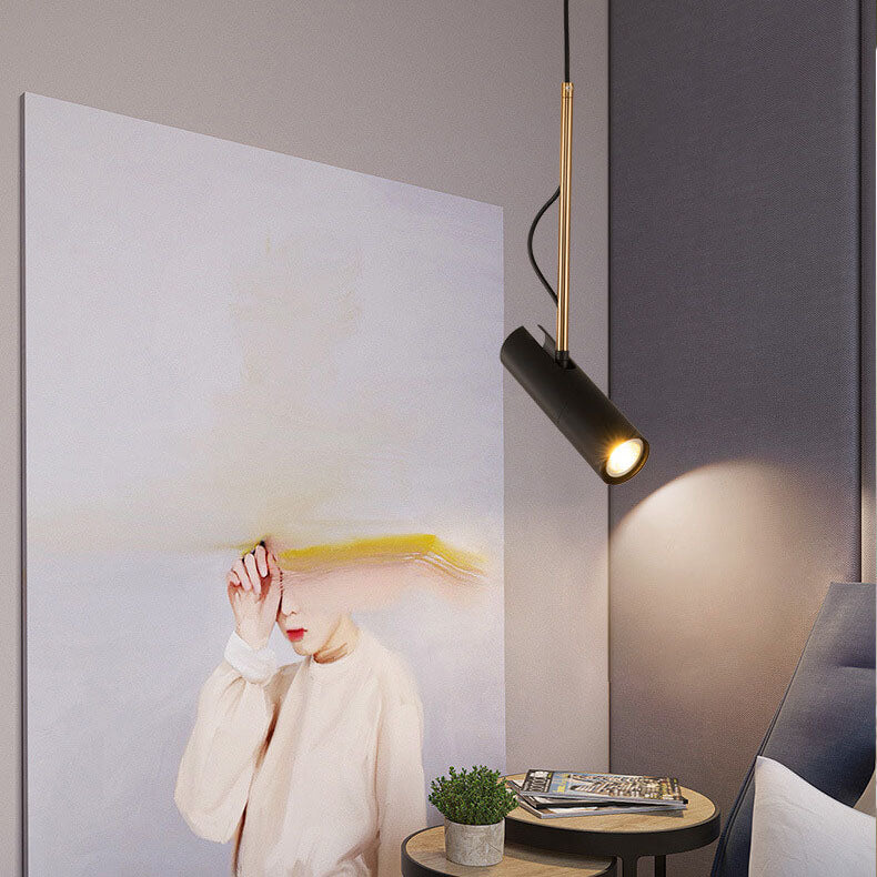 Modern Minimalist Gold 1-Light LED Spotlight Pendant Light