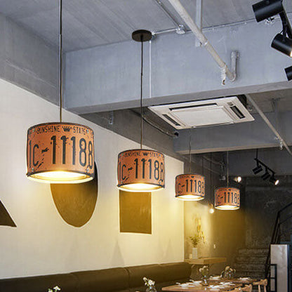 Contemporary Industrial Creative Square Rectangular License Plate Metal 3/5 Light Chandelier for Living Room