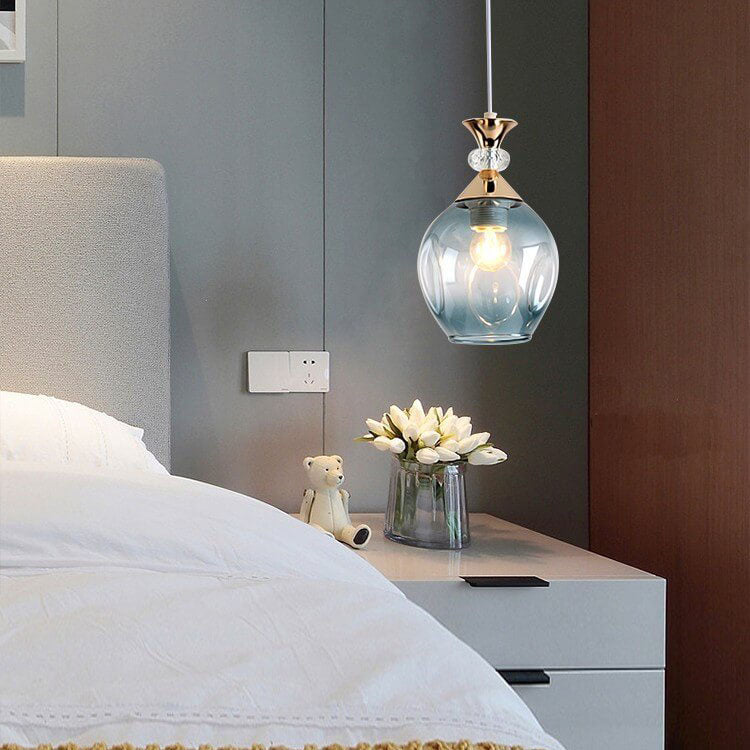 Contemporary Nordic Gradient Glass Hardware Orb 1/3 Light Island Light Chandelier for Living Room