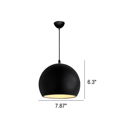 Modern Solid Color Round Head Iron 1-Light Pendant Light