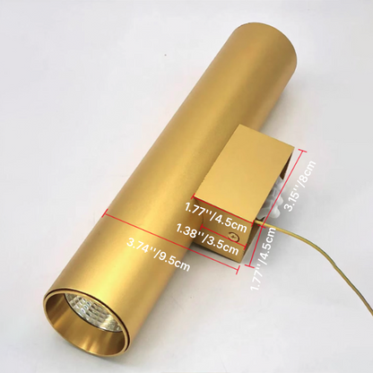Modern Minimalist Round Aluminum Cylindrical 2-Light Wall Sconce Lamp For Bedroom