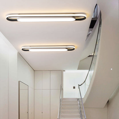 Nordic Minimalist Long Bar Ring LED Flush Mount Ceiling Light