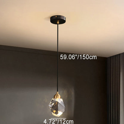 Modern Luxury Sparkling Crystal Stone Iron LED Pendant Light For Living Room