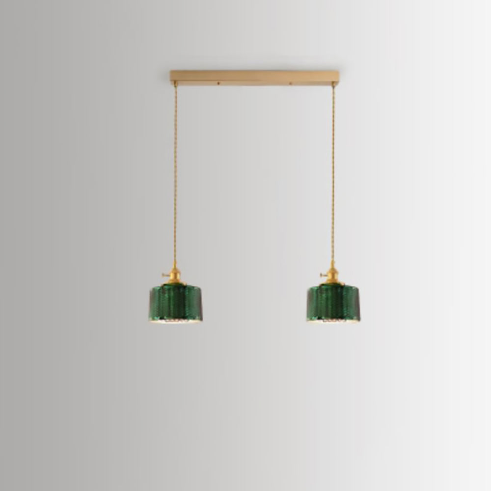 Nordic Vintage Green Brass Glass 1/2/3 Light Island Light Chandelier