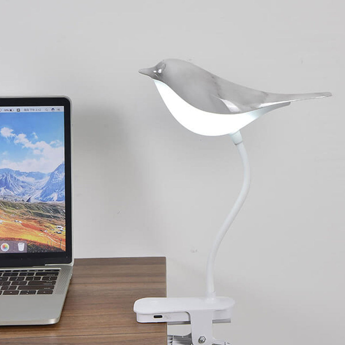 Nordic Creative Bird Clip USB Charging LED Night Light Table Lamp