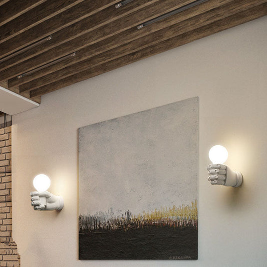 Contemporary Creative Resin Fist 1- Light Wall Sconce Lamp for Living Room