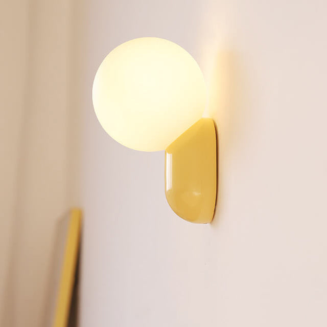 Modern Minimalist Macaron Cream Style Resin Glass Ball 1-Light Wall Sconce Lamp
