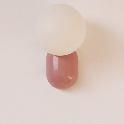 Modern Minimalist Macaron Cream Style Resin Glass Ball 1-Light Wall Sconce Lamp