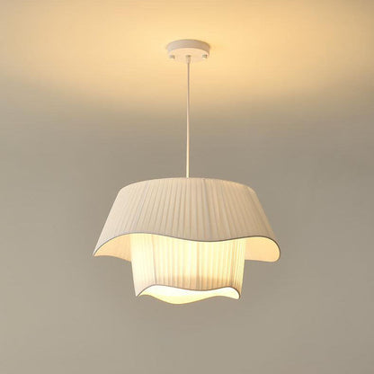 Contemporary Scandinavian Round Iron Acrylic Fabric 4/5 Light Pendant Light For Living Room