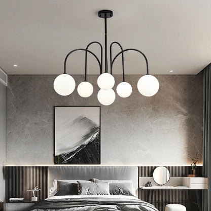 Glass Ball 6-8 Light Arch Chandeliers