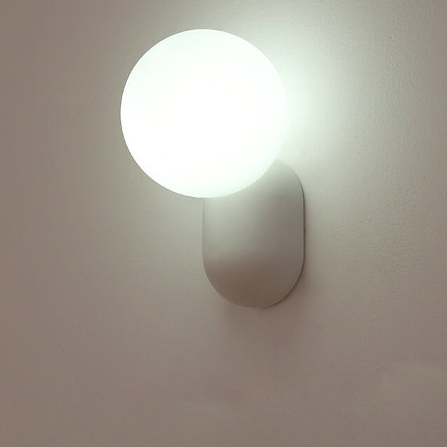 Modern Minimalist Macaron Cream Style Resin Glass Ball 1-Light Wall Sconce Lamp