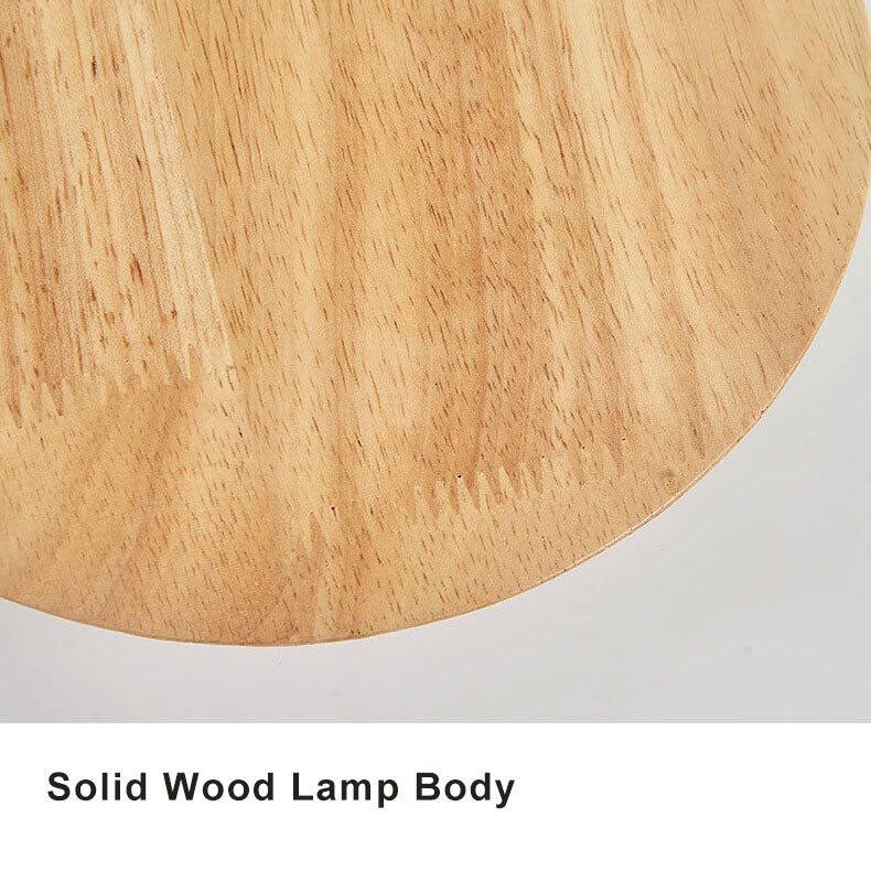 Wooden 1-Light Circle LED Wall Sconce Lamp