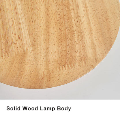 Wooden 1-Light Circle LED Wall Sconce Lamp