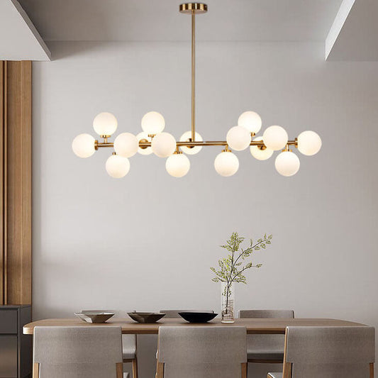 Modern Luxury Magic Bean Iron Glass Ball 16-Light Island Light Chandelier For Dining Room