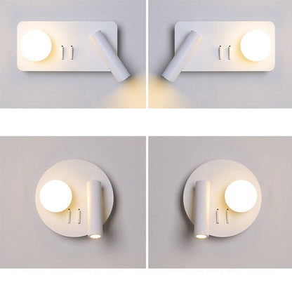 Nordic Minimalist Round/Square Acrylic Iron LED Reading Wall Sconce Lamp