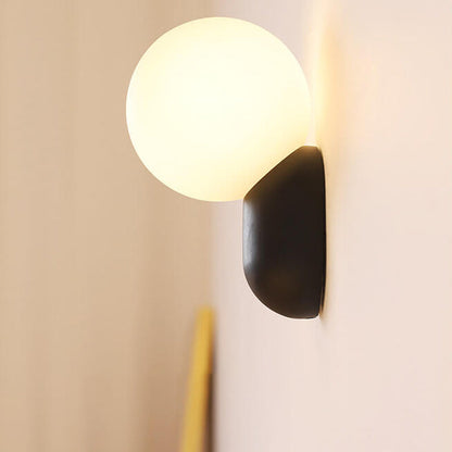 Modern Minimalist Macaron Cream Style Resin Glass Ball 1-Light Wall Sconce Lamp