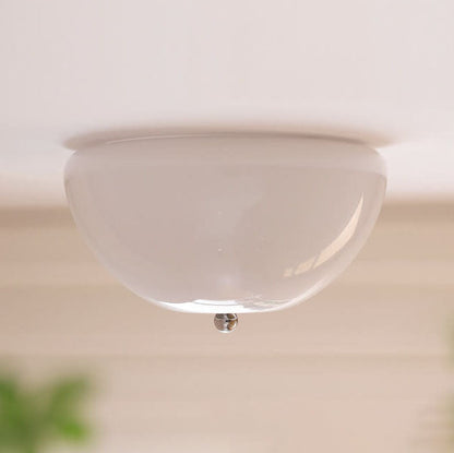 Nordic Minimalist Iron Round Glass Shade 4-Light Flush Mount Ceiling Light