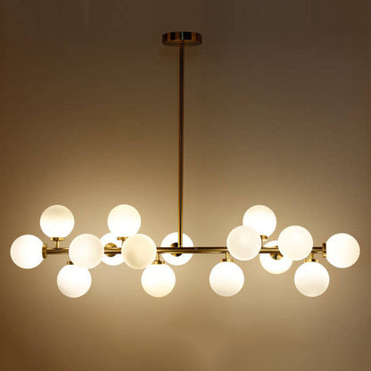 Modern Luxury Magic Bean Iron Glass Ball 16-Light Island Light Chandelier For Dining Room