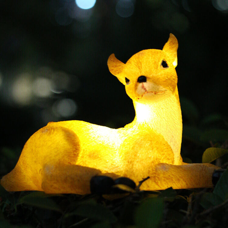 Contemporary Creative Resin Solar Animal Shape Waterproof LED Garden Lawn Landscape Light for Garden