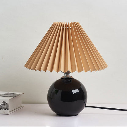 Nordic Minimalist Ceramic Pleated 1-Light Table Lamp