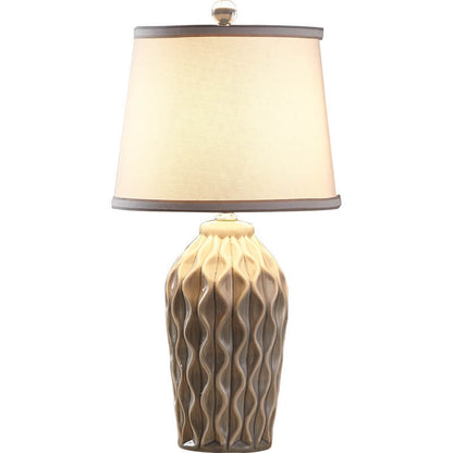 Modern Simple Fabric Ice Cracked Ceramics 1-Light Table Lamp