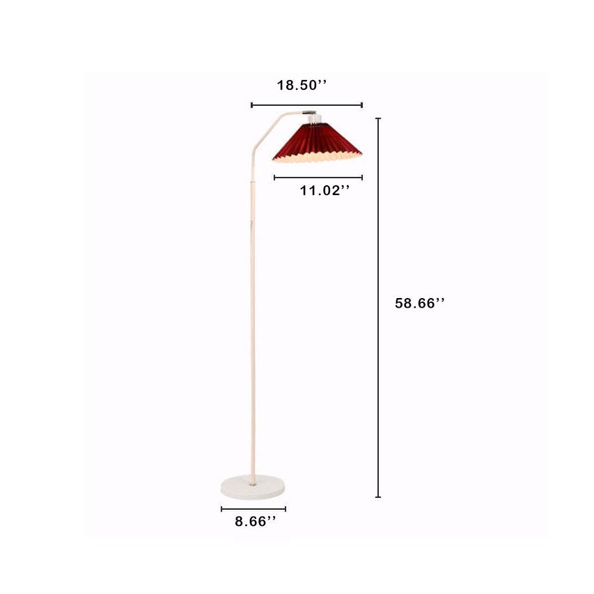 Minimalist Fabric Pleated Shade 1-Light Standing Floor Lamp