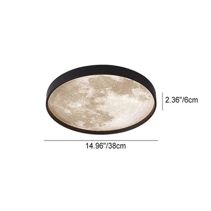 Modern Minimalist Moon Round Iron Acrylic LED Flush Mount Ceiling Light for Living Room