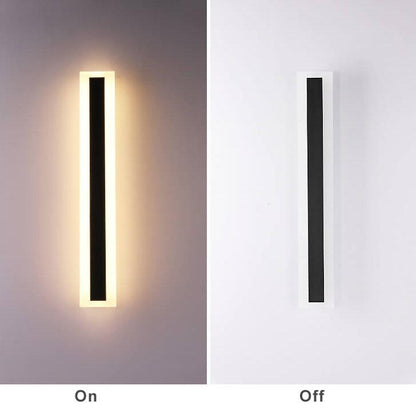 Minimalistic Elongated Bar Shaped 1-Light LED Acrylic Outdoor Waterproof Wall Light