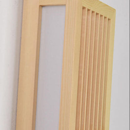 Modern Minimalist Solid Wood Acrylic Rectangular LED  Wall Sconce Lamp for Living Room