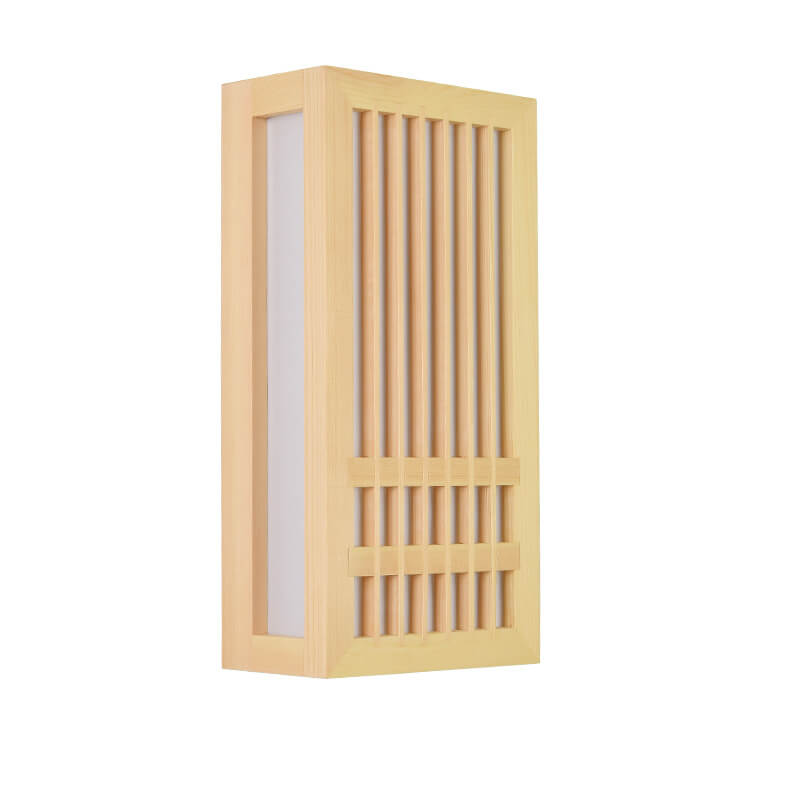 Modern Minimalist Solid Wood Acrylic Rectangular LED  Wall Sconce Lamp for Living Room